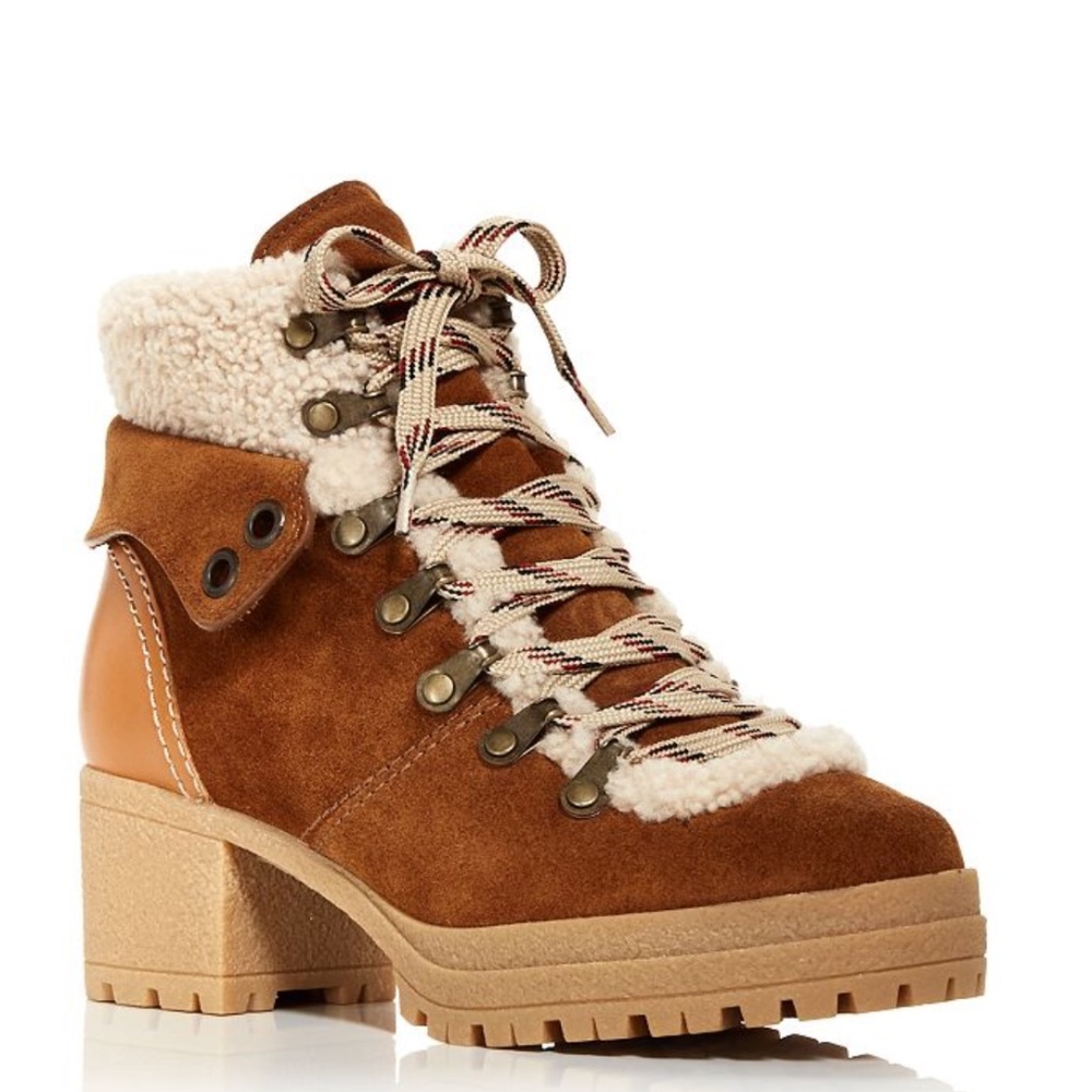 See by Chloé Women's Eileen Shearling Hiking Boots size 7